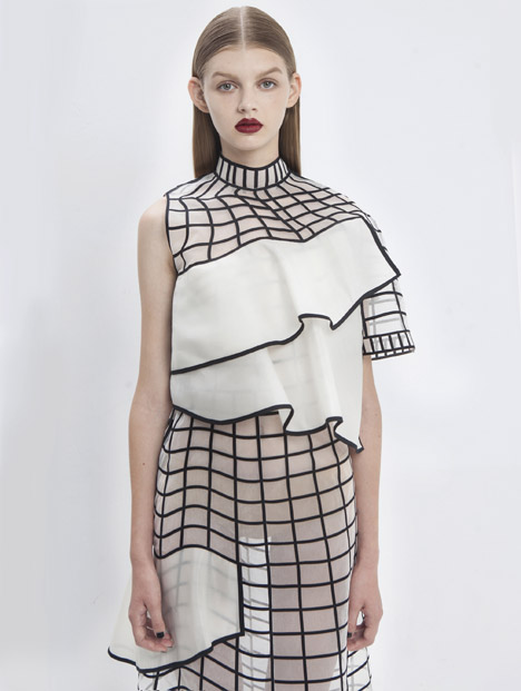 Hard Copy by Noa Raviv dezeen 468 3 Noa Raviv combines grid patterns and 3D printing for Hard Copy fashion collection