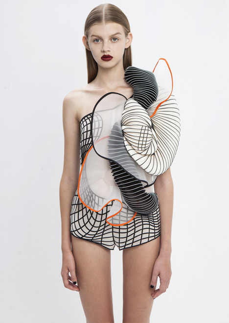 Hard Copy by Noa Raviv dezeen 468 5 Noa Raviv combines grid patterns and 3D printing for Hard Copy fashion collection