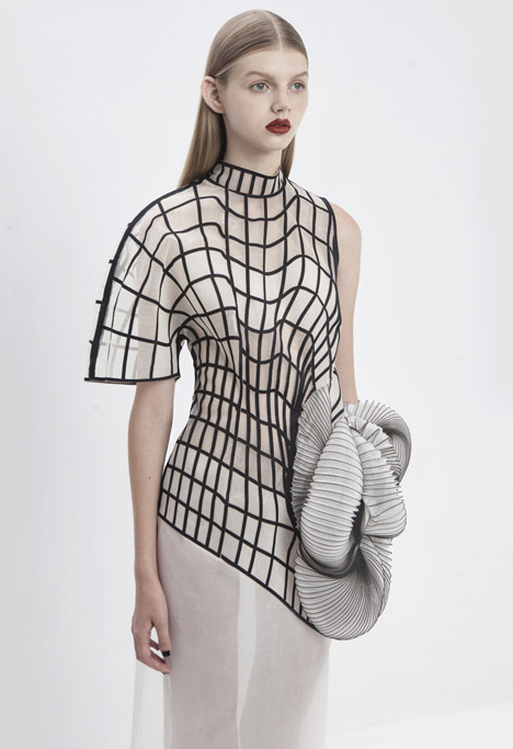 Hard Copy by Noa Raviv dezeen 468 4 Noa Raviv combines grid patterns and 3D printing for Hard Copy fashion collection