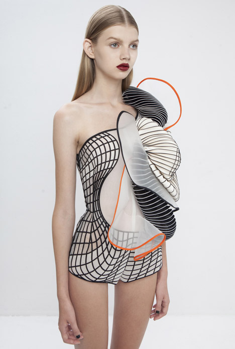 Hard Copy by Noa Raviv dezeen 468 6 Noa Raviv combines grid patterns and 3D printing for Hard Copy fashion collection